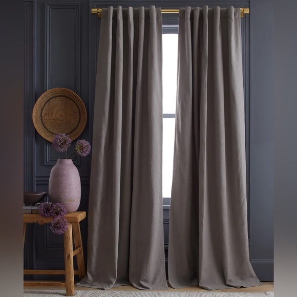 Quince Other - Quince 48x108 Set Cotton Slub Room Darkening Curtains Grey New